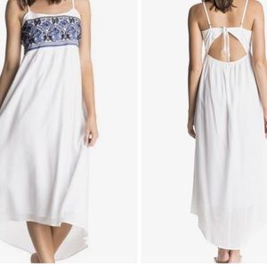 ROXY Wild Horses High Low White Maxi Dress Women Size: Small